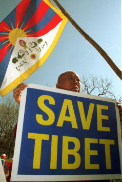 Prominente flaggen für Tibet