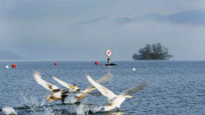 Geschwindigkeitsbegrenzung am Lake Windermere, England