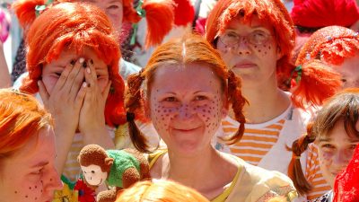 Pippi-Langstrumpf-Wettbewerb für das Guinness Buch der Rekorde in Fürstenwalde