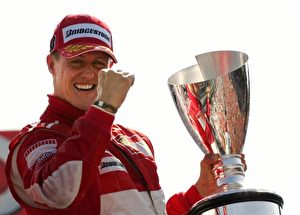 Die Pose des Siegers konnte Michael Schumacher am 10. September in Monza/Italien noch einmal genießen beim Grand Prix der Formel 1. (