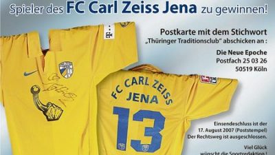 Gewinnen Sie ein handsigniertes Trikot des FC Carl Zeiss Jena