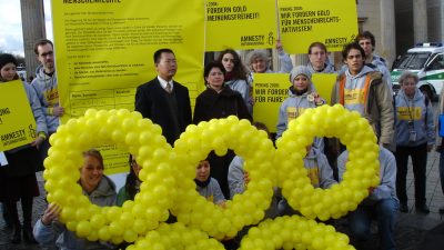 Amnesty International fordert für 2008 in Peking Gold für Menschenrechte