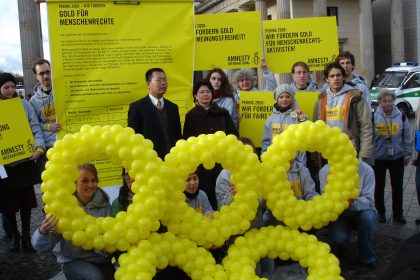 Amnesty International fordert für 2008 in Peking Gold für Menschenrechte