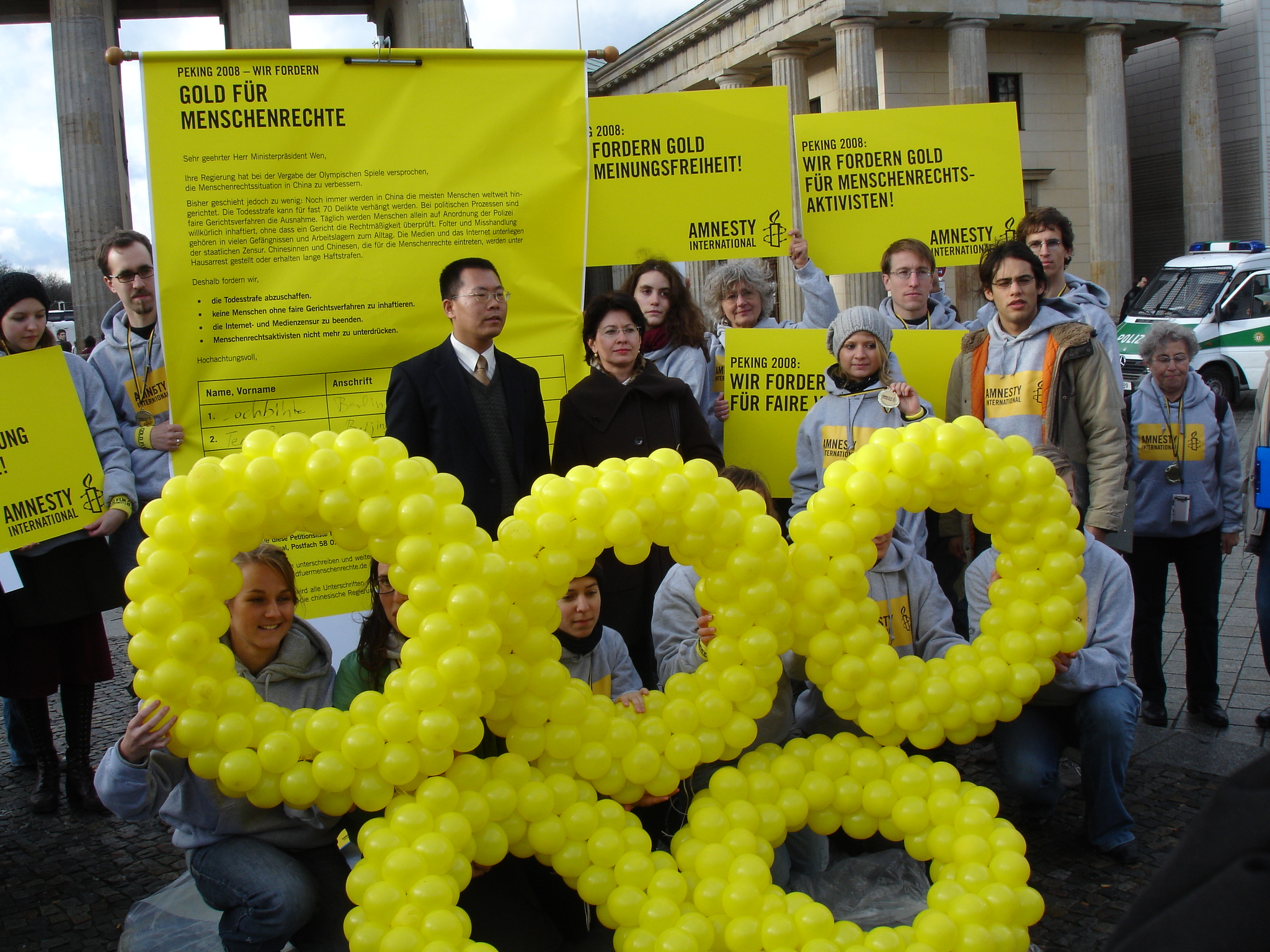 Amnesty International fordert für 2008 in Peking Gold für Menschenrechte