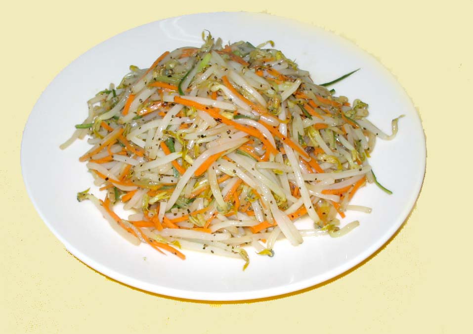 Chinesische Küche: Gebratene Glasnudeln mit Soja-Sprossen (2)