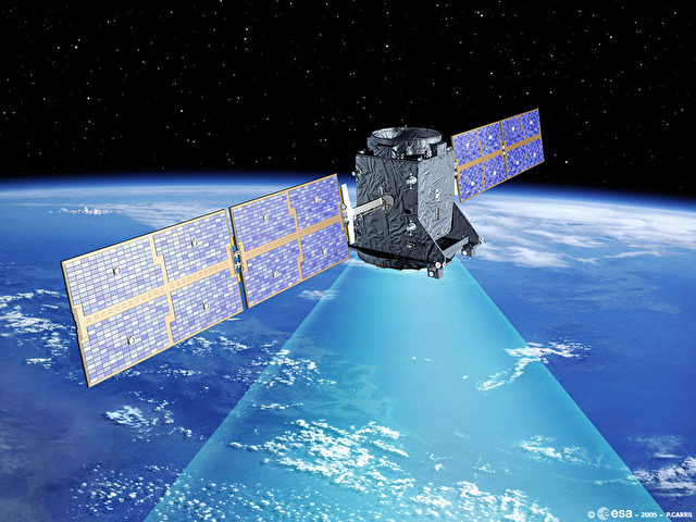 Der Satellit GIOVE-A ist Teil des europäischen Satellitennavigationssystems Galileo. (AP Photo/European Space Agency ESA) 
