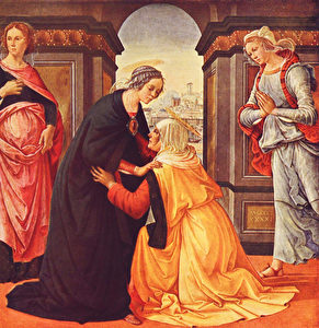 Heimsuchung Marias, mit Maria Jakobäa und Maria Salome. (Musée du Louvre, Paris)
