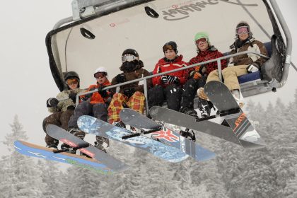 Snowboarder unterwegs