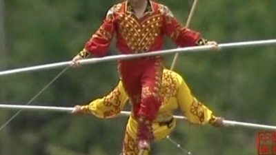 Chinese Tightrope Artist Breaks Two World Records