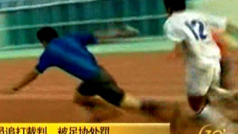 Chinese Soccer Player Chases Referee