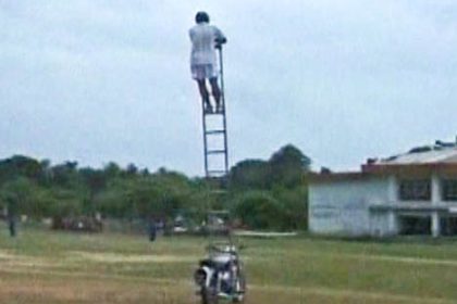 India: Motorbike Stunt Man Aims for World Record