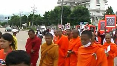 Burmesische Exil-Mönche fordern Frieden