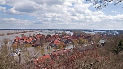 Deichöffnung macht Weg für größte Überflutungsfläche an der Elbe frei