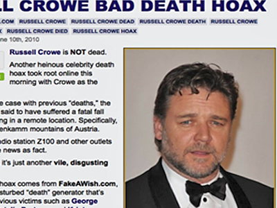 Russell Crowe Dead? Latest Celebrity Death Hoax