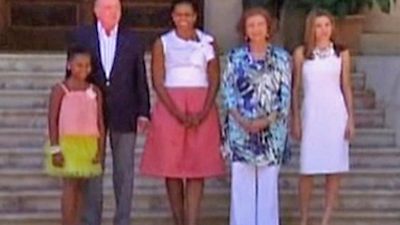 Michelle Obama Meets King of Spain