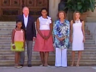 Michelle Obama Meets King of Spain