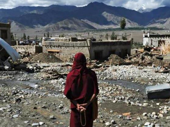 Flutkatastrophe auch im indischen Himalaja zwischen Pakistan und Tibet