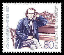 Gedenkmarke zum 150. Geburtstag von J. Brahms.