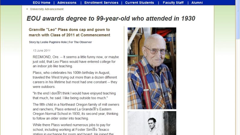 Hochschulabschluss mit 99 Jahren