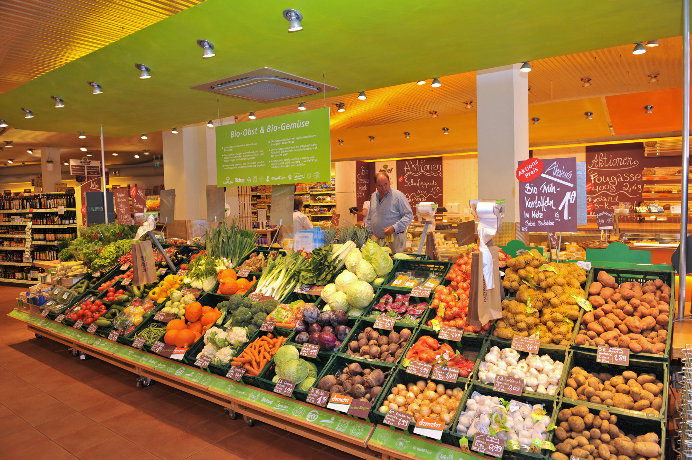 Bio-Produkte werden meist im Supermarkt gekauft