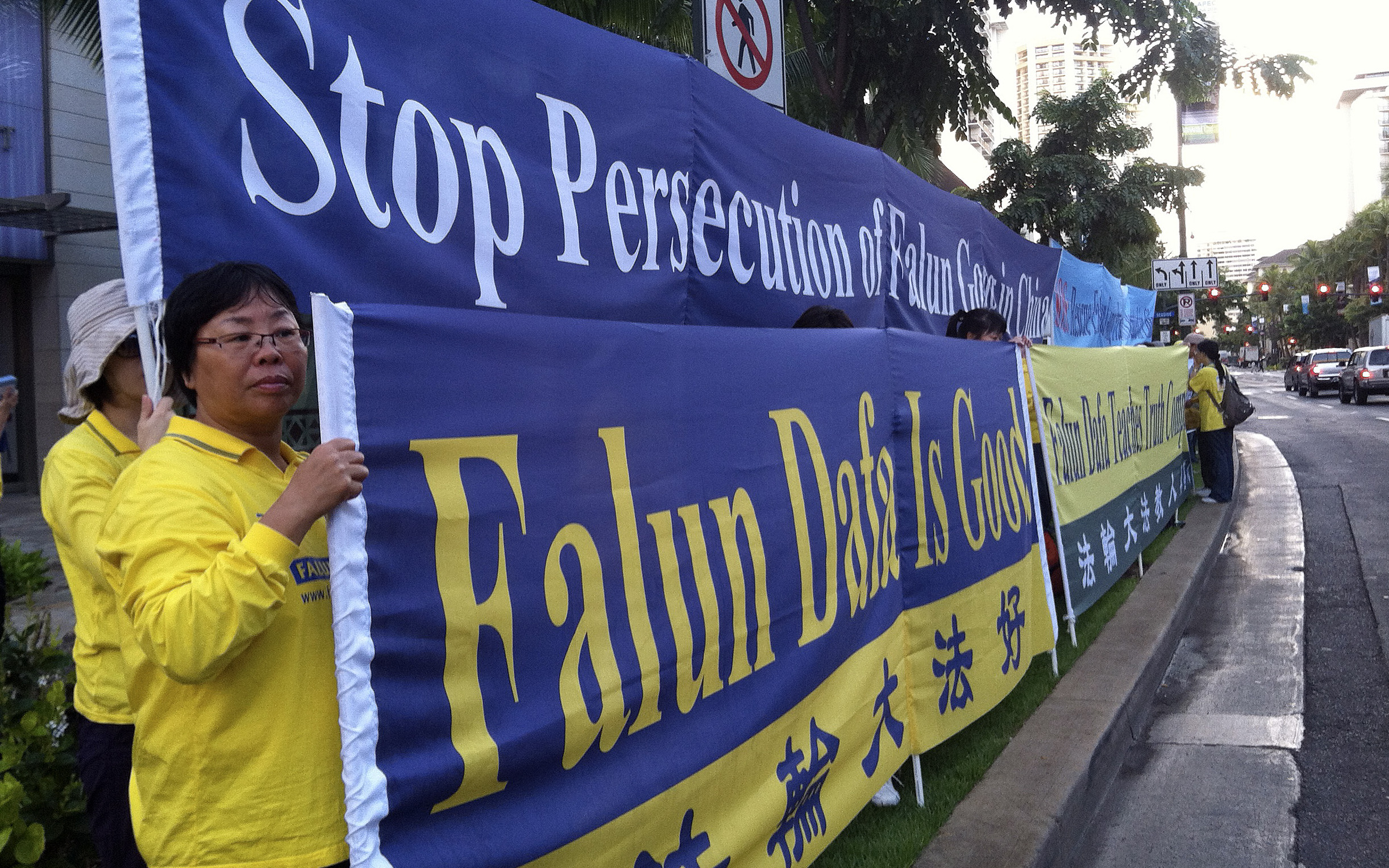 Friedliche Proteste von Falun Gong-Schülern