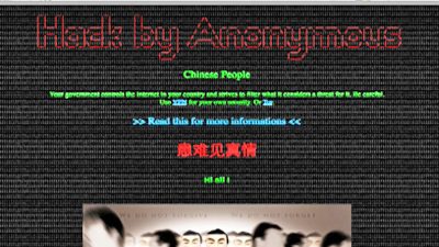 „Anonymous“ hackt Chinas Regierungswebsites