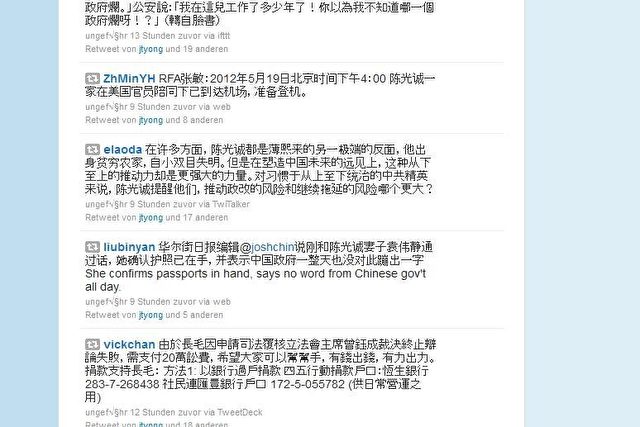 Der Anwalt von Chen Guangcheng veröffentlichte auf Twitter zahlreiche Kommentare über den Fall.