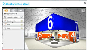 Ein virtueller Messe-Stand, bereit virtuell bestückt zu werden. Bild: Screenshot/sol
