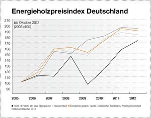 Preisindex für Brennholz. Grafik: AGR (durch Anklicken vergrößern)
