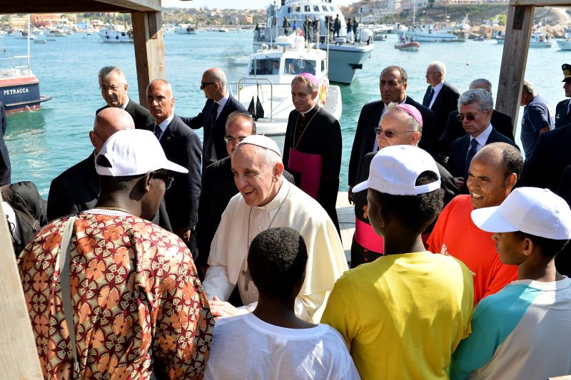 Papst Franziskus I. in Lampedusa