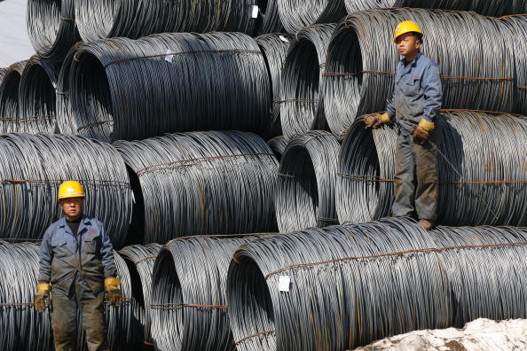 China produziert weltweit fast die Hälfte des Stahls. (Photo by China Photos/Getty Images)  
