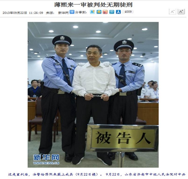 China: Bo Xilai emotional bei Urteil „Lebenslänglich“