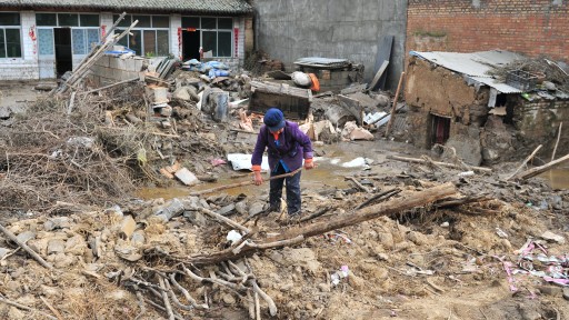 China: 8 Tote bei Flutkatastophe in Erdbebengebiet