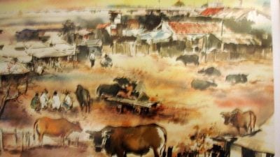 Bilderbogen Taiwan – Aquarelle im Treppenhaus eines Rathauses