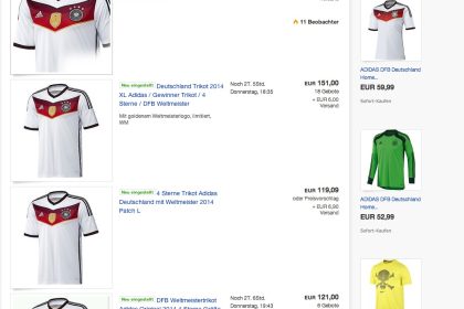 Adidas 4-Sterne-Trikot erreicht Rekordpreis auf Ebay