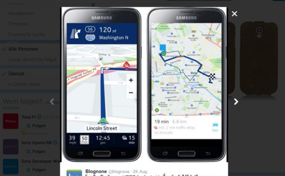 Samsung Galaxy Android und Tizen: Here Kartendienst exklusiv und kostenfei verfügbar