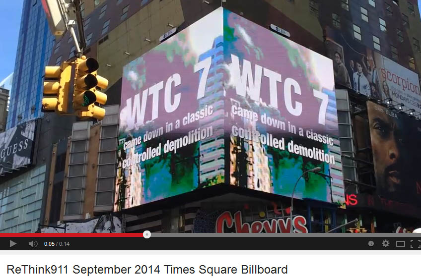 11. September: Kritisches 9/11 Video läuft auf Reklamefläche am Times Square