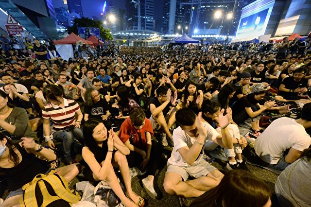 Am 4. Oktober wurden die Proteste für mehr Demokratie auch wieder in Hongkongs Regierungsviertel fortgesetzt.