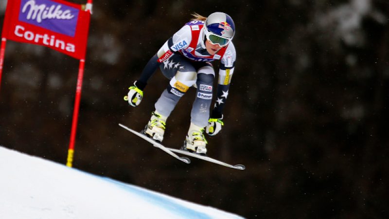 Weltcup-Sieg und Rekord für Lindsey Vonn, USA, bei der Aki Alpin Abfahrt in Cortina