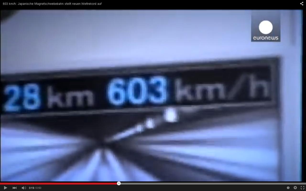 603 Km/h oder von Berlin nach Frankfurt/Main in 1 Stunde – mit dem Zug