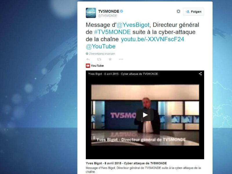 Islamisten-Angriff: Hacker legen Sender TV5 Monde lahm