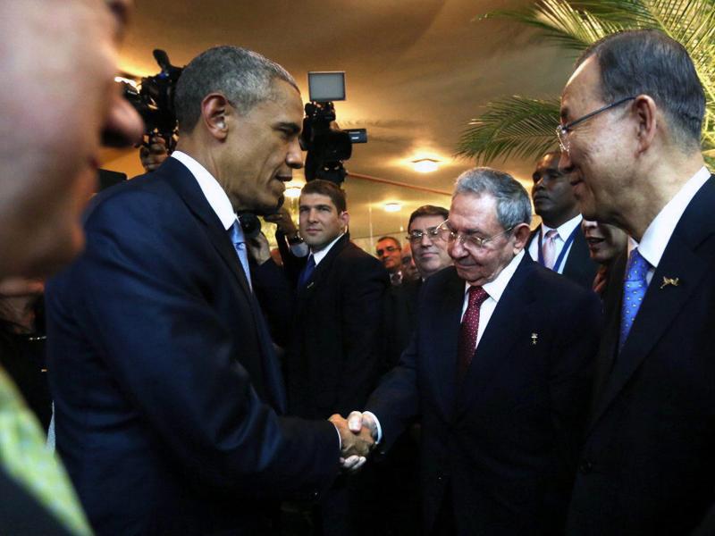 Historisches Treffen zwischen Obama und Castro