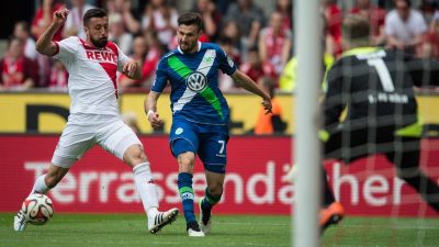 Wolfsburg rettet mit 2:2 beim 1. FC in Köln Platz zwei