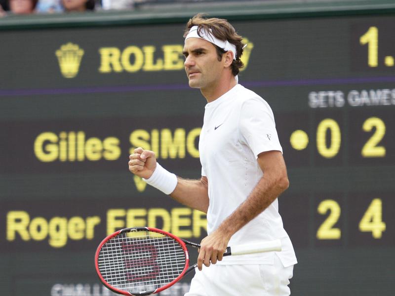 Federer zum zehnten Mal im Halbfinale von Wimbledon