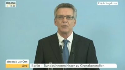 De Maizière bestätigt Wiedereinführung von Grenzkontrollen (Video)