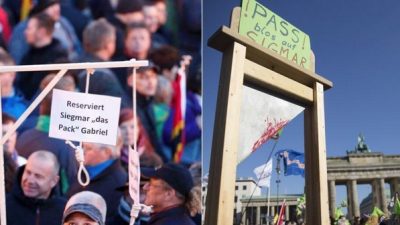 „Strafbar ist das nicht“: Medienrechtler zu Ermittlung gegen Pegida-Galgen und TTIP-Guillotine