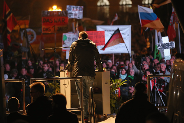 Pegida Demo in Dresden am 19.10.2015.