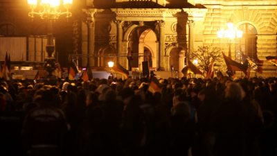 Krawalle nach Pegida-Kundgebung in Dresden