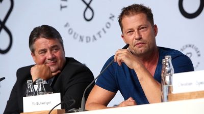 Til Schweiger eröffnet Kindertagesstätte in Flüchtlingsheim