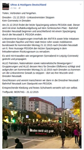 Auf Facebook rufen die "Ultras & Hooligans Deutschland" zum Marsch auf.